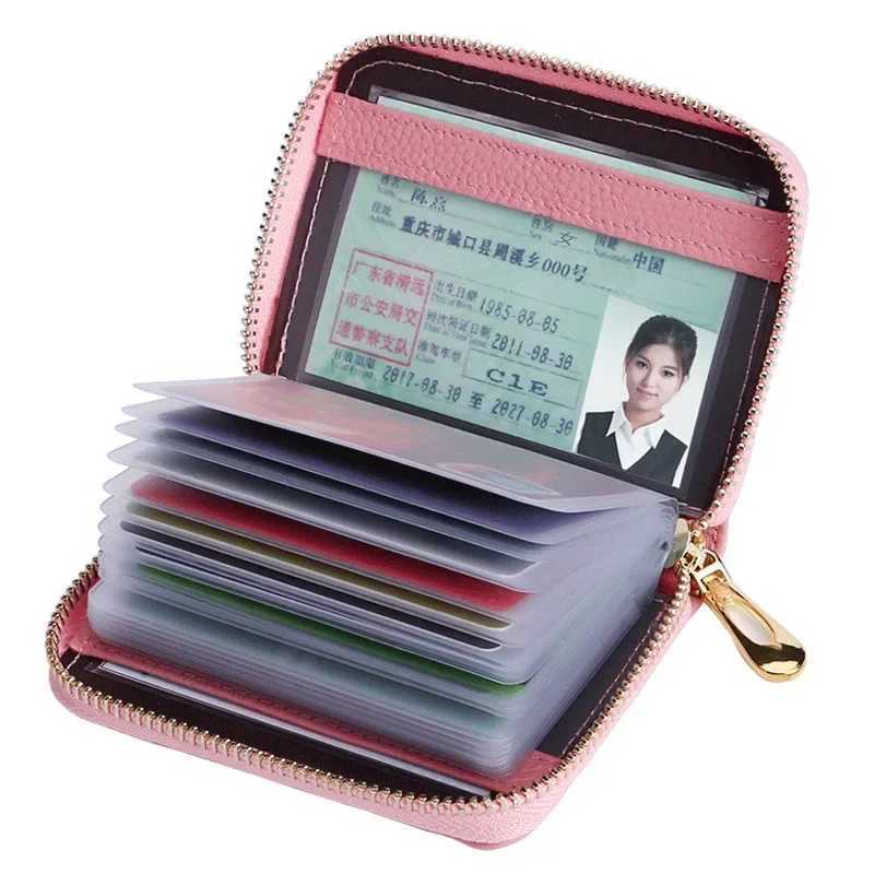 20 Card Slot Cards Holders PU Business Bank Credit Bus ID Card Holder Cover Coin Pouch Men Women Wallets Bag Organizer Z250621