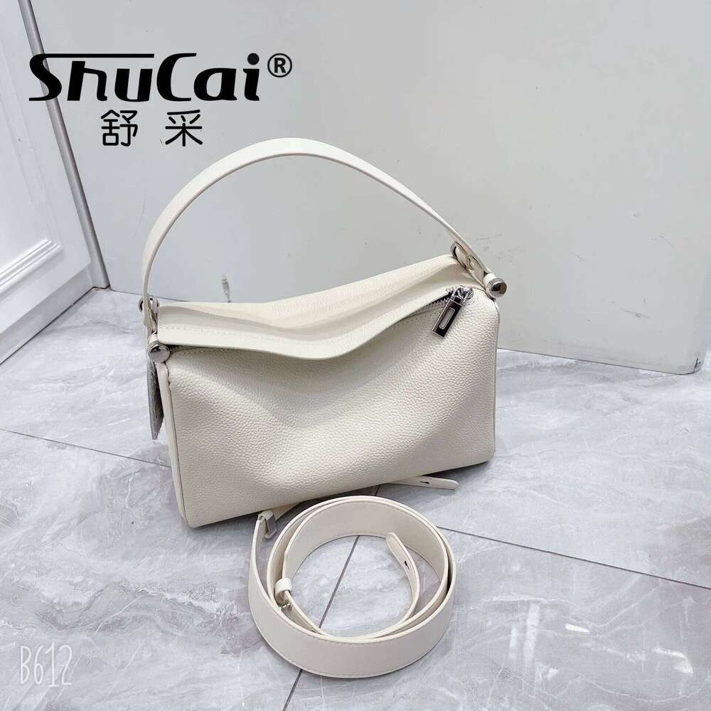 Cowhide Women's Purple Armpit 2025 New Designer Fashion Genuine Leather Shoulder Crossbody Boston Pillow Bag Female