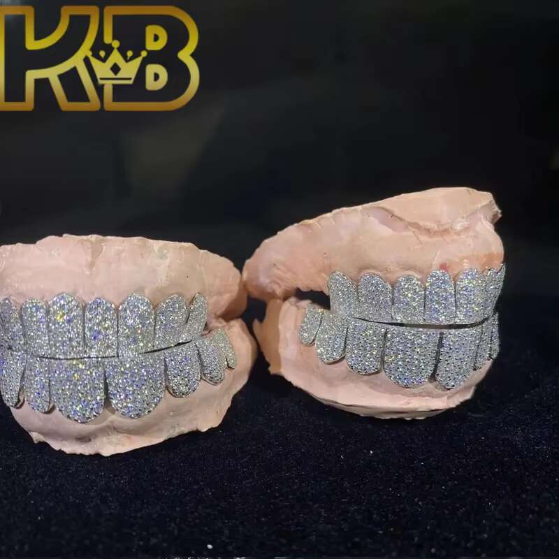 Diamond Grill Vvs Iced Out Womens Teeth Custom Grillz for Hip Hop 925 Silver Geometric Hiphop Made Moissanite Grills