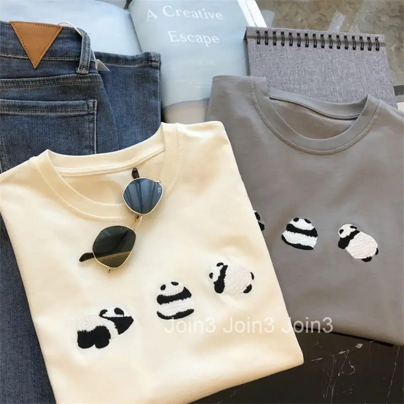 2025 Ropa Mujer Summer Tshirts White Shirts for Women O-neck Short Sleeve 3D Embroidery Y2k Tops Casual Chic Oversized T Shirt