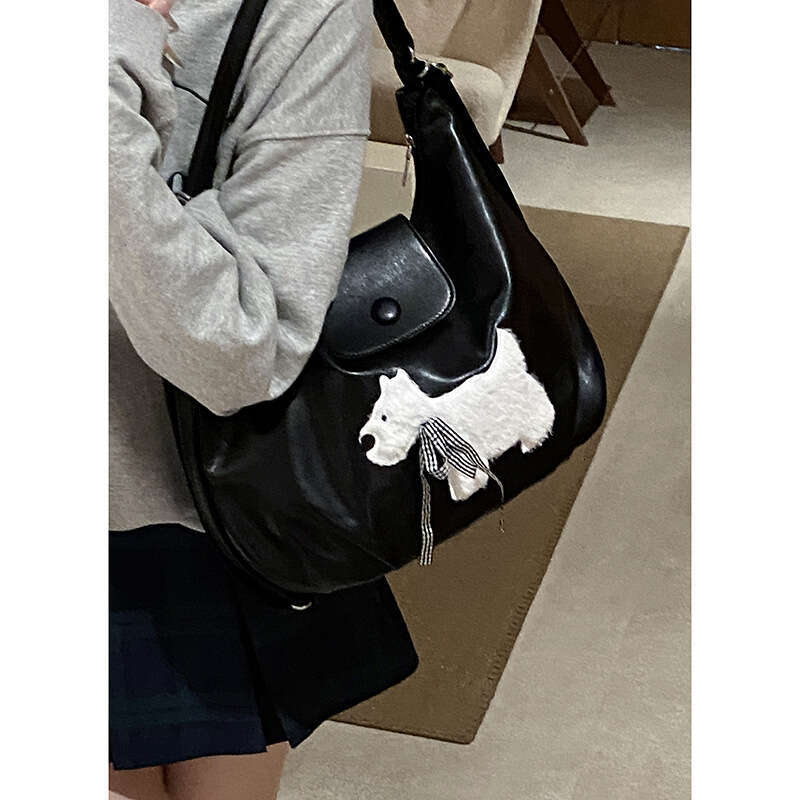 Niche Tote for designer bag Women 2024 New Korean Cute Puppy College Style Backpack Large Capacity Shoulder Bag