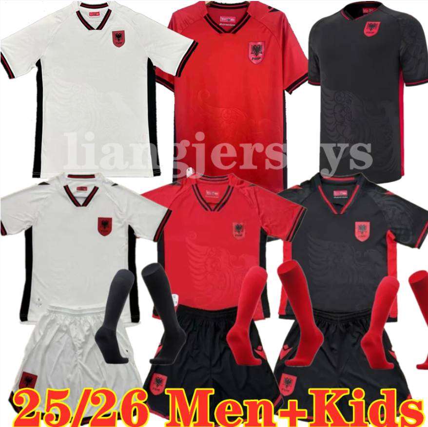 25 26 Albania National Team Soccer Jerseys Home And Away BROJA MUCI ASLLANI ASANI DJIMSITI 2025 2026 Football Shirts for uniform men's and children's set football