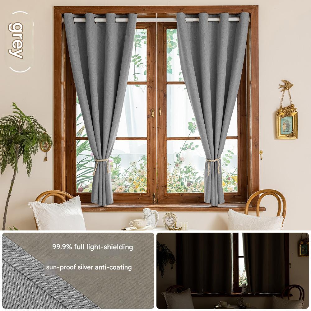 A534 new full blackout heat insulation sunshade curtains punch-free installation simple rental room blackout curtains small curtain