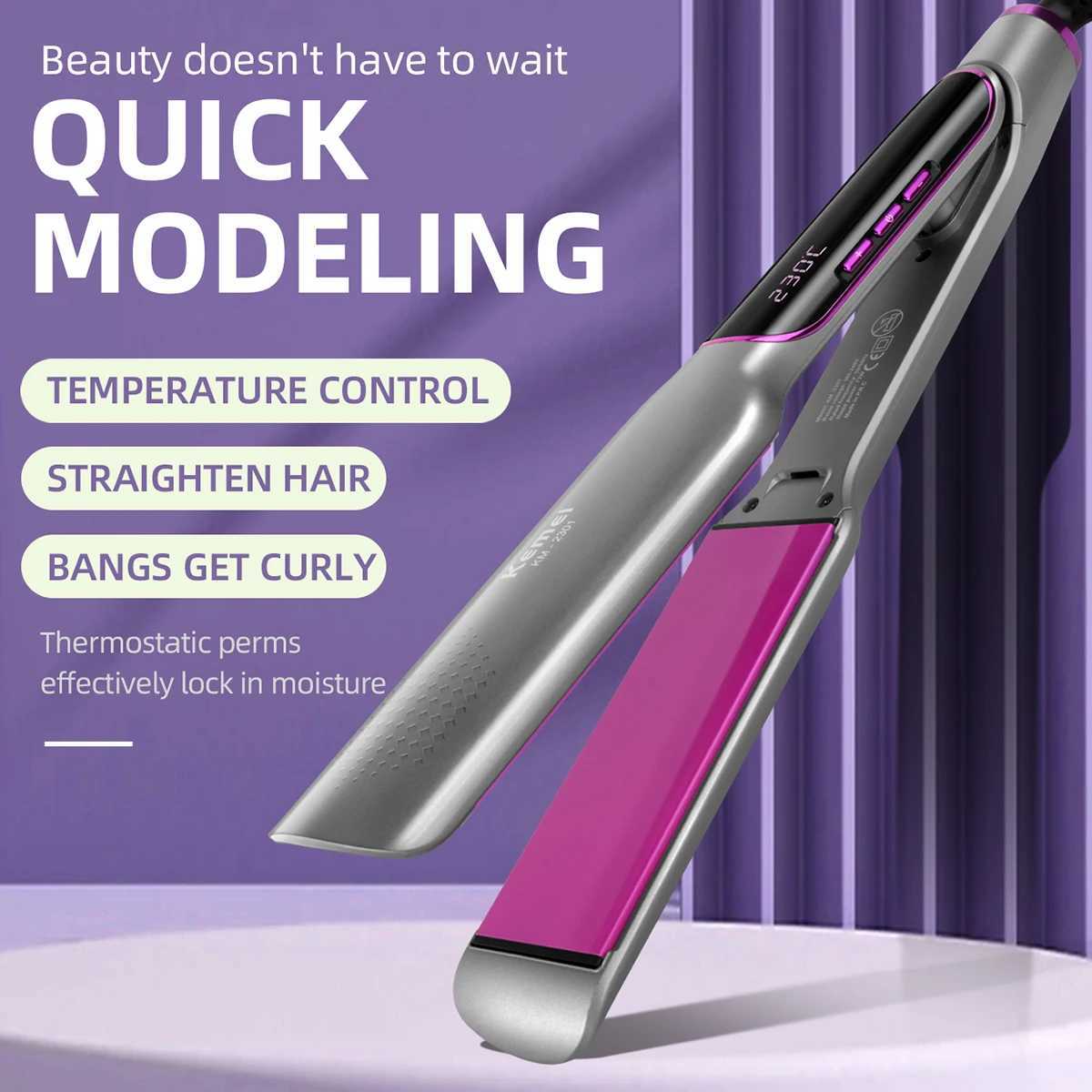 Kemei Professional Hair Straightener With LCD Ceramic Ionic Fast Heat-Up Hair Flat Iron Negative Ion Iron Styling Tools KM-2301XJ250621