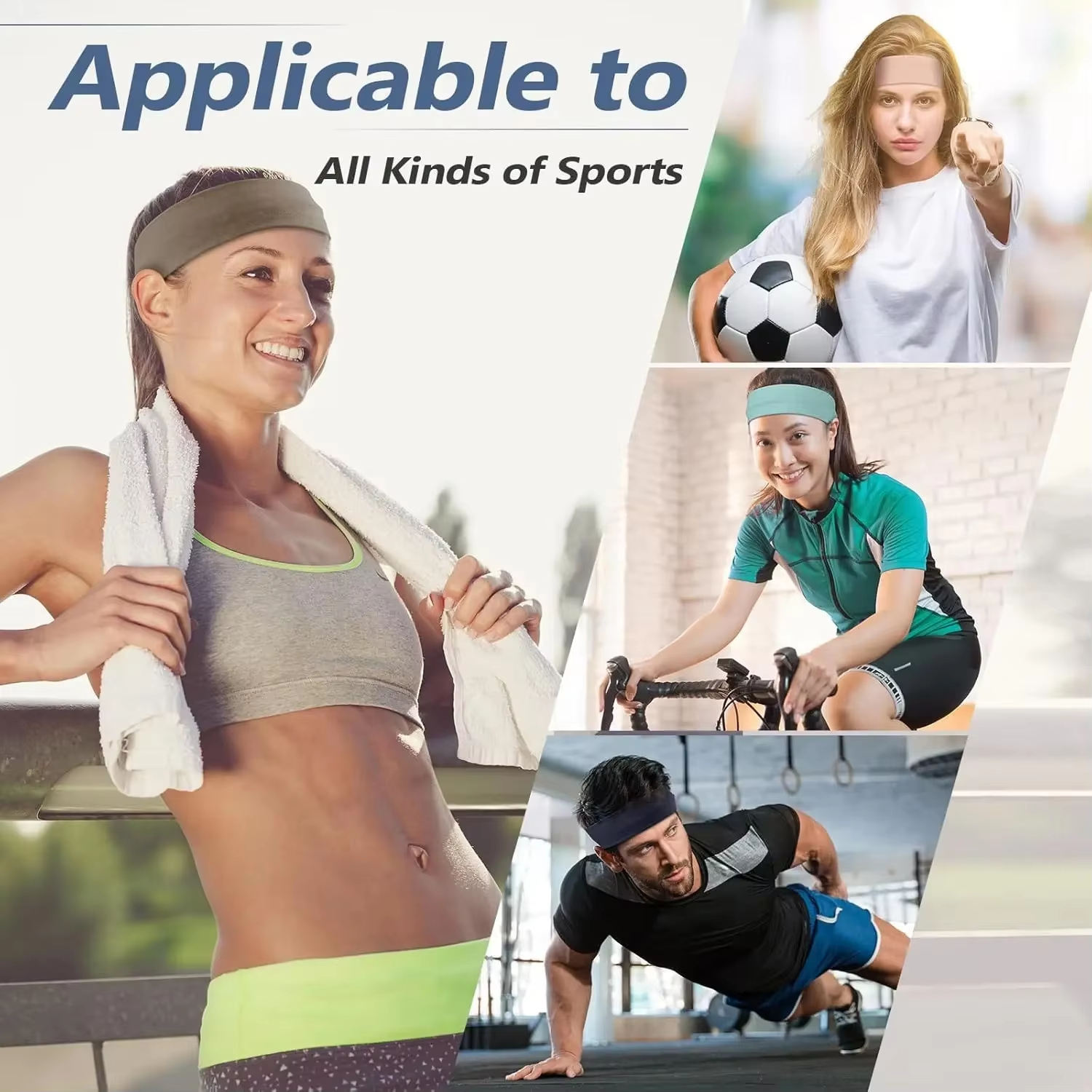 5PC Sports Cycling Hairbands Wash Face Cotton Knitted Headband For Women Hair Color Hairband Knitted Elastic Sports Yoga Headband Girls Hair Band Hair