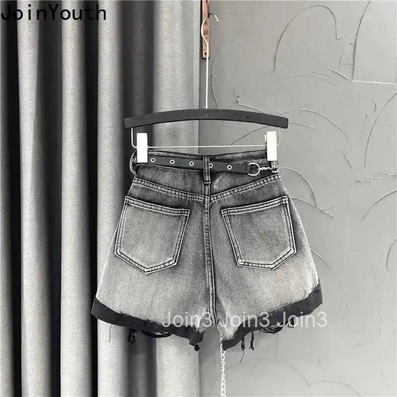 Chic Jean Shorts Women High Waist Y2k Wide Leg Shorts 2025 New Bottoms Irregular Casual Summer Tassel Pantalones Cortos De Mujer