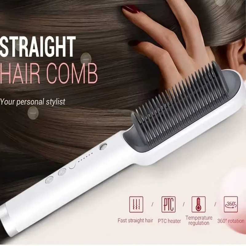 Curling comb hot comb electric for straight and curly hair hot comb straightener electric hair straightenerXJ250621