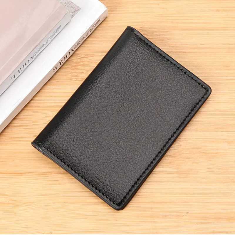 Genuine Leather Card Wallet for Men Super Slim Mini Holders Wallet Folding Thin Card Purse Soft Small Bags for Women Z250621