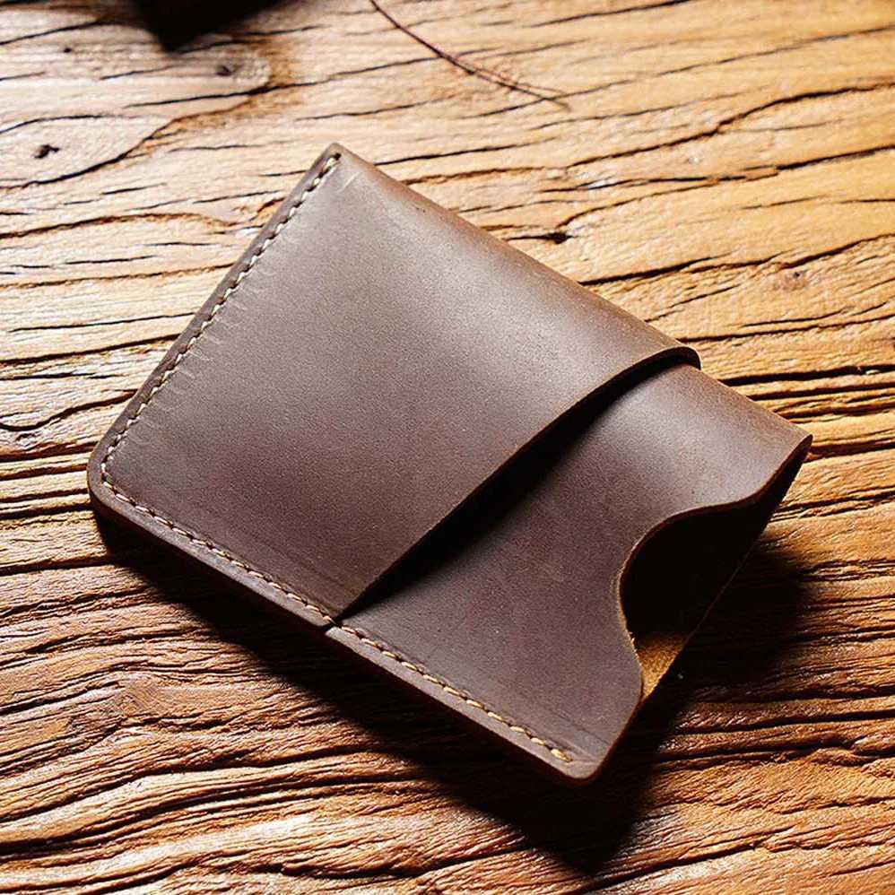 100% Genuine Leather Card Holder Men Leather Case Small Women ID Holder Cover Z250621