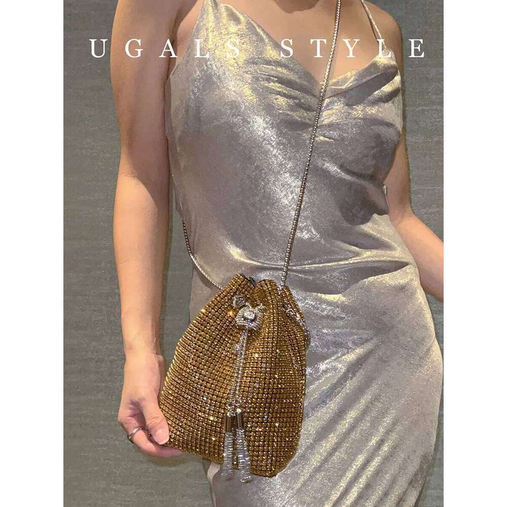 Designer Bag Dia Bucket Bags Rhinestone Bag Fashion Dinner Women Single Shoulder Designer Handbag