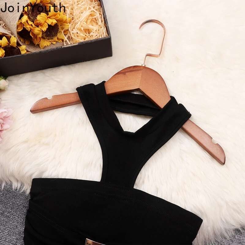 Temperament Women Clothing 2 Piece Sets Strapless Backless Sexy Vest High Waist Shorts Outfits Korean Summer Black Chic Suit