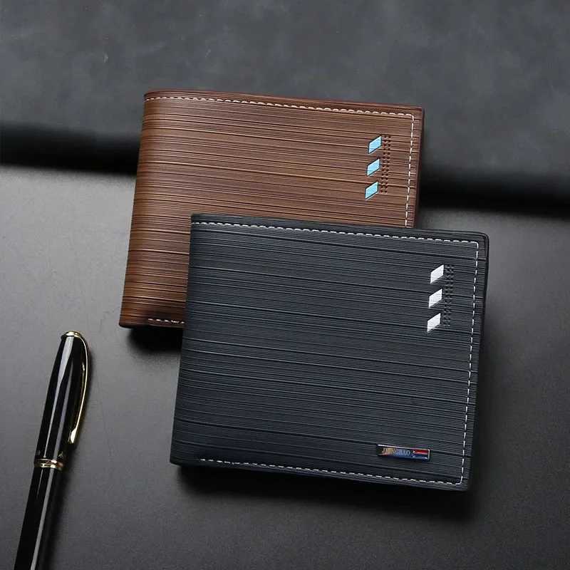2025 Men Short Bifold PU Leather Wallet Credit ID Card Holder Large Capacity Purse Masculina Premium Wallet with Coin Bag Zipper Z250621