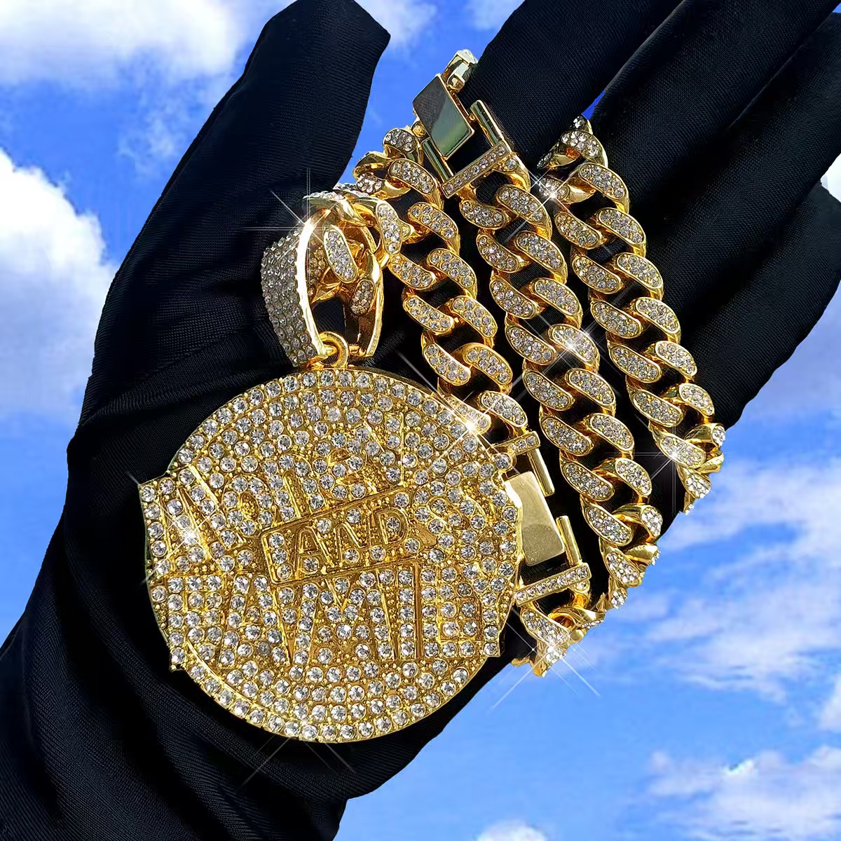 Fashion Design Solid Silver Gra Moissanite 18mm 20mm Wide Diamond Iced Out Pendant Necklace Cuban Link Chain for Rapper
