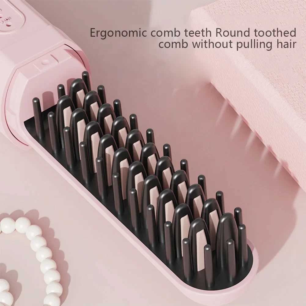 Mini Portable Wireless Hair Straightener Rechargeable Negative Ion Dual-purpose Hair Straightener Curling Iron Hair Style ToolXJ250621