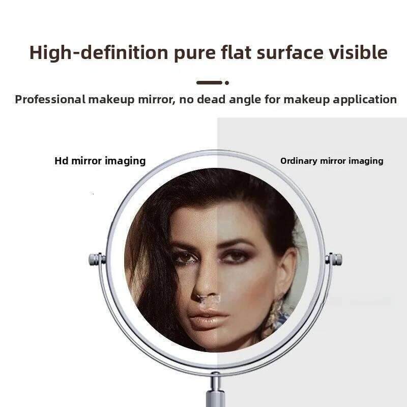 LED Adjustable Makeup With Daylight, Foldable Desktop Vanity Mirror For Dressing & Cosmetics
