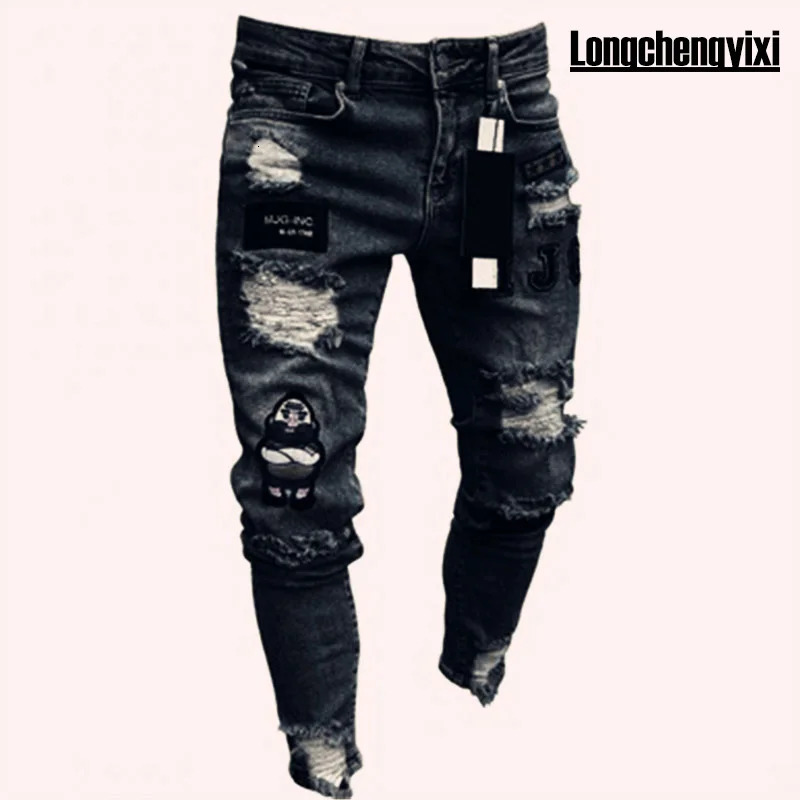 Men Jeans Solid Pockets Stretch Denim Straight Pants Spring Summer Business Casual Trousers Daily Streetwear Mens Clothing 250618