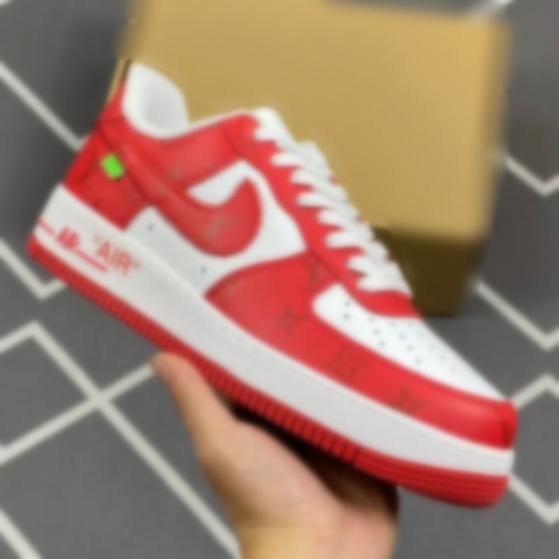 Designer Men Women Sneaker Virgil Trainer 1s Casual Shoes Calfskin Leather White Green Red Blue trainer top quality 6.22 10