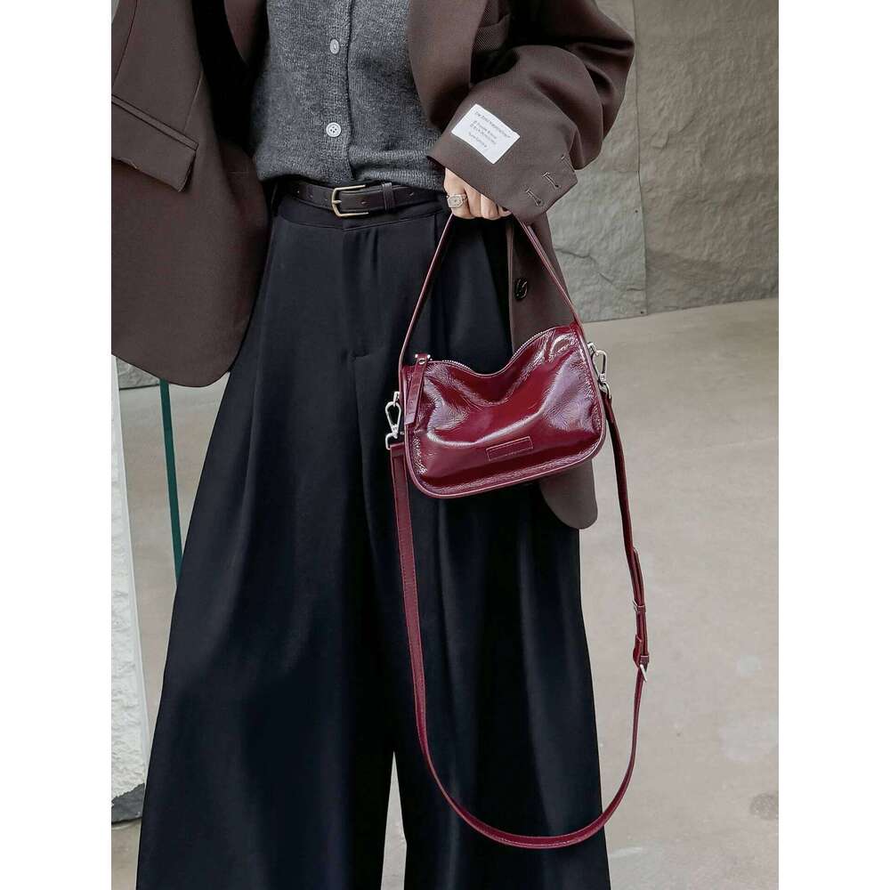 Vintage messenger cowhide Brown leather Soft Leather Large Capacity minimalist Crossbody women female bag