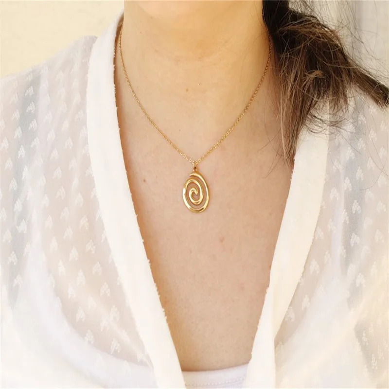 Greek Spiral Pendant Necklace - Perfect Gift - Stainless Steel 250617