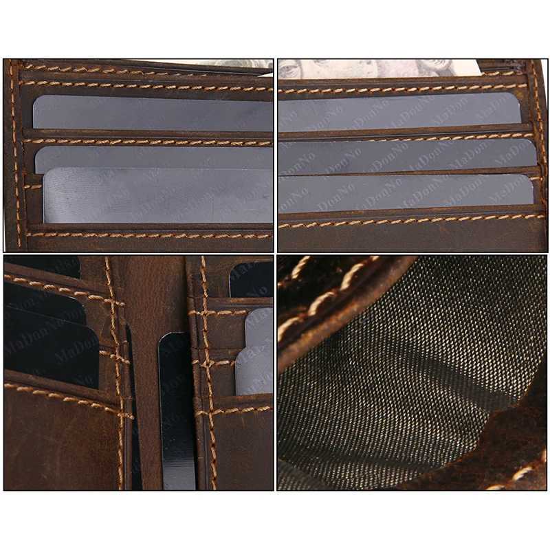 Genuine Leather Mens Wallet RFID Blocking Slim Wallets Male Thin Purse High Quality Cowhide Card Wallet For Men Male Z250621
