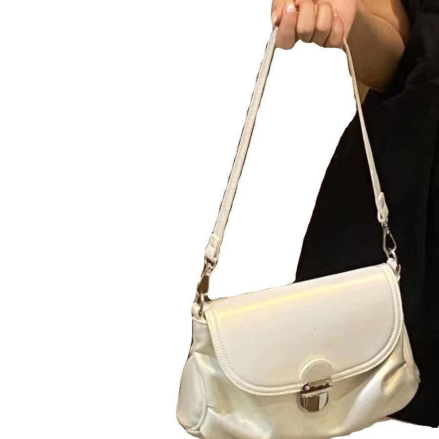 Free Shipping Designer Luxury Bag Bag 2025 Autumn New Women's Vintage Soft Leather Shoulder Bag French Style Versatile Underarm Bag High-end Cros