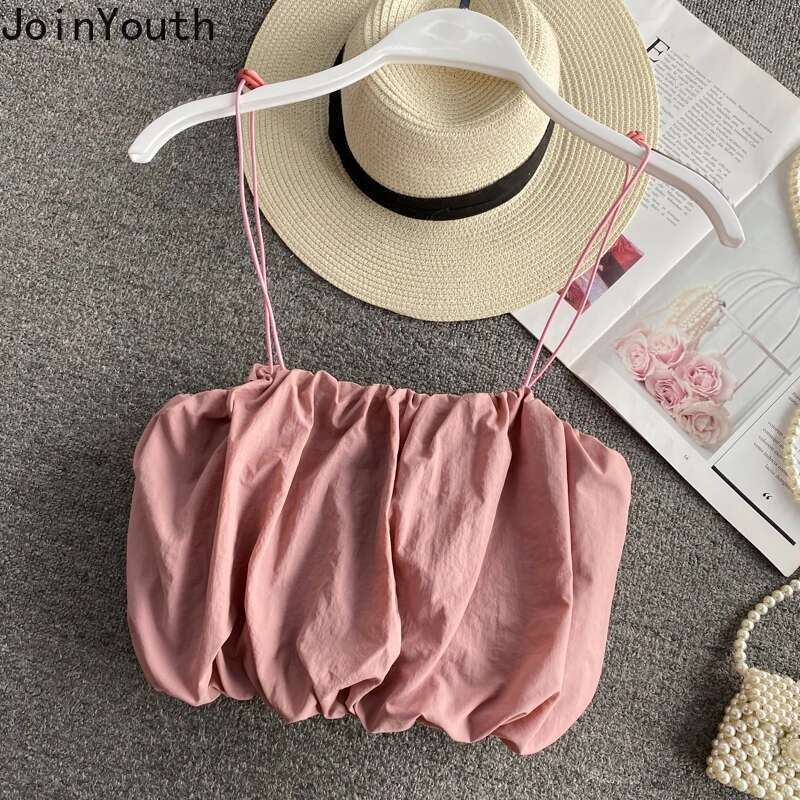 2025 Women Clothing Sexy Y2k Tops Solid Color Folds Korean Camis Crop Vest Ropa Mujer Fashion Summer Backless Tanks Ropa Mujer