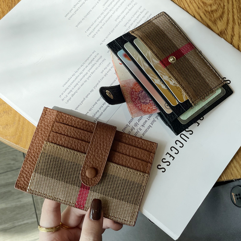 Free Shipping Women's One-piece Card Holder Designer Ultra-thin Mini Exquisite High-end 2025 New Genuine Leather Fashionable Premium Wallet