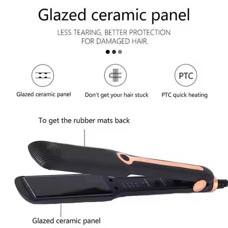 Salon Hair Styler Tool Adjustable Professional Hair Straightener 2 in 1 Professional Ceramic Flat Iron Negative Ion Large HomeXJ250621