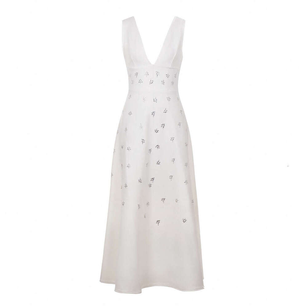 White Skirt Maxi Skirt Women S Fashion White Rhinestone Strap Deep V Slim Elegant Long Dress Long Skirt