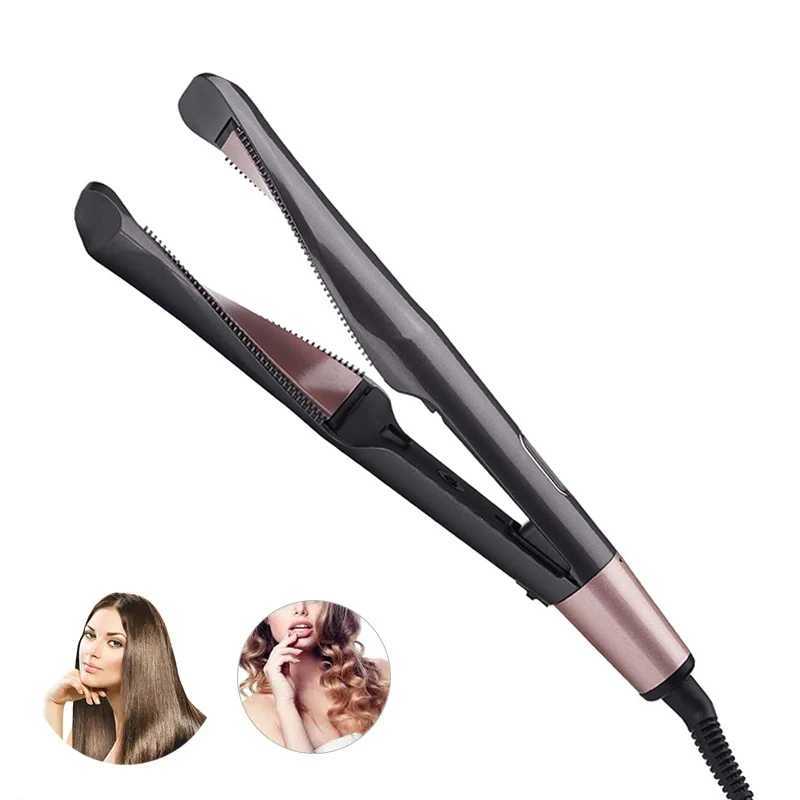 2 in 1 Flat Iron Curler Twist Professional Dual Voltage Tourmaline Ionic Ceramic Hair StraightenerXJ250621