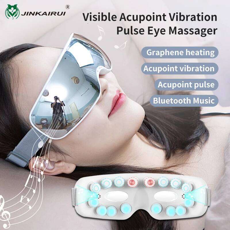 Designer Luxury Massager Acupoint Vibration Pulse Hot Compress Care With Bluetooth Music Relieve Fatigue Visible Eye Beauty Instrument