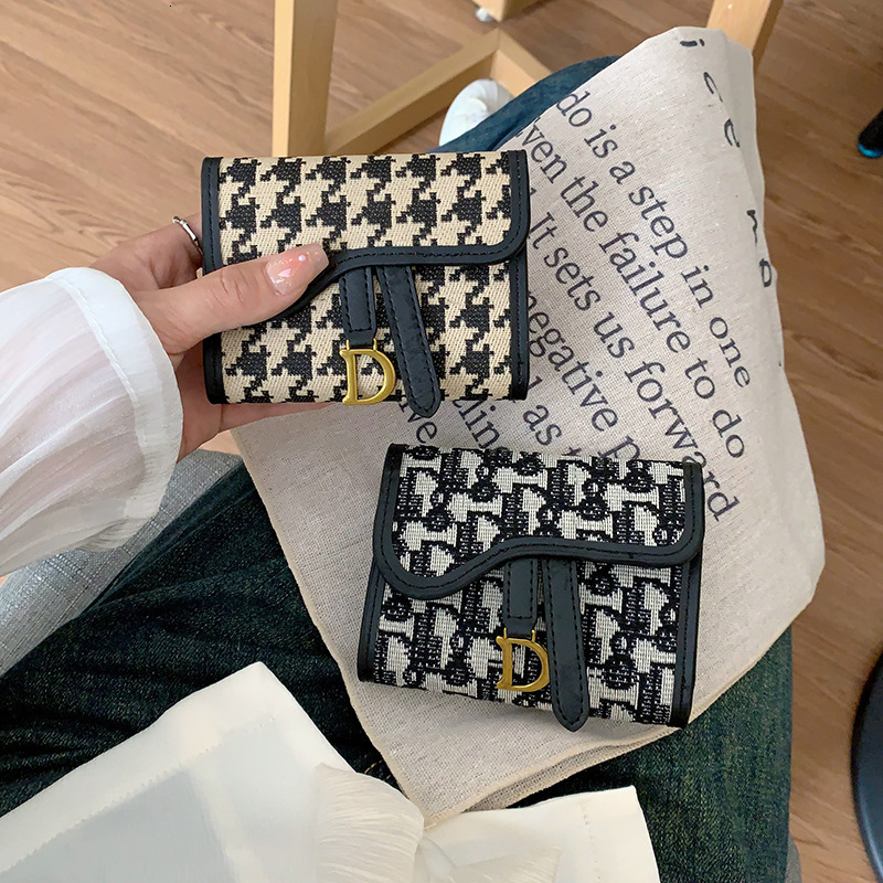 New Luxury Wallet Unisex Travel Uxury Wallet Classic Canvas High Capacity Zipper White Multicolor Coin Pocket ID Window Coin Purse