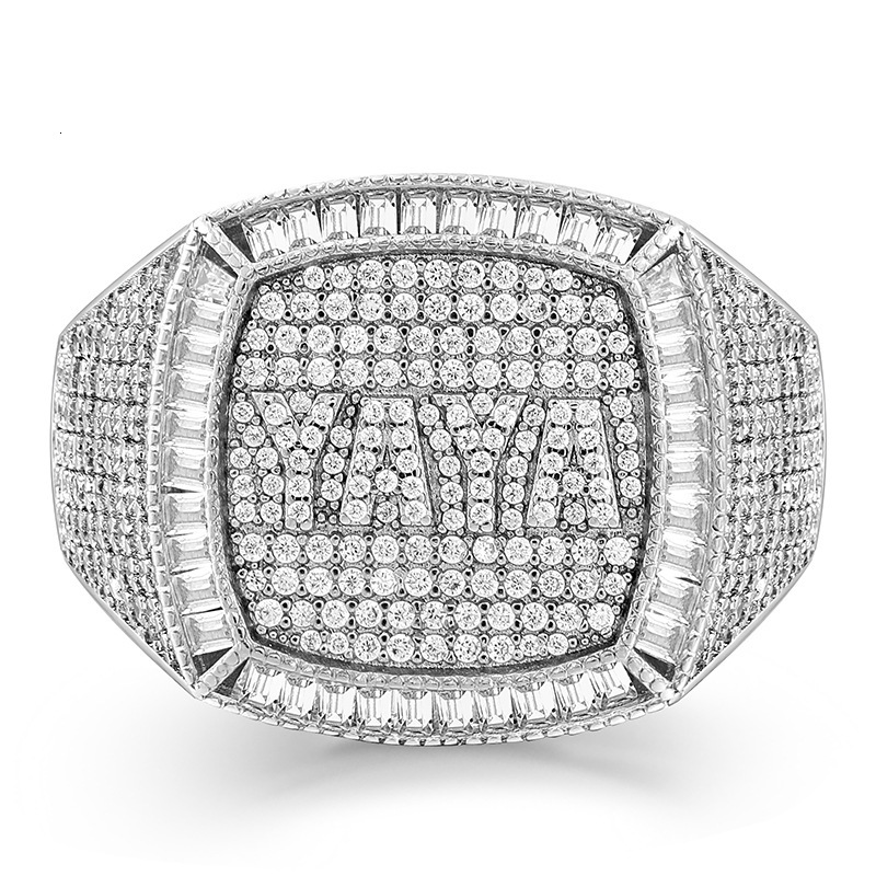 New Arrival Moissanite rings HIPHOP Punk Ring Luxury Full Diamond Men's Bold Cool Finger Ring Certified Diamond
