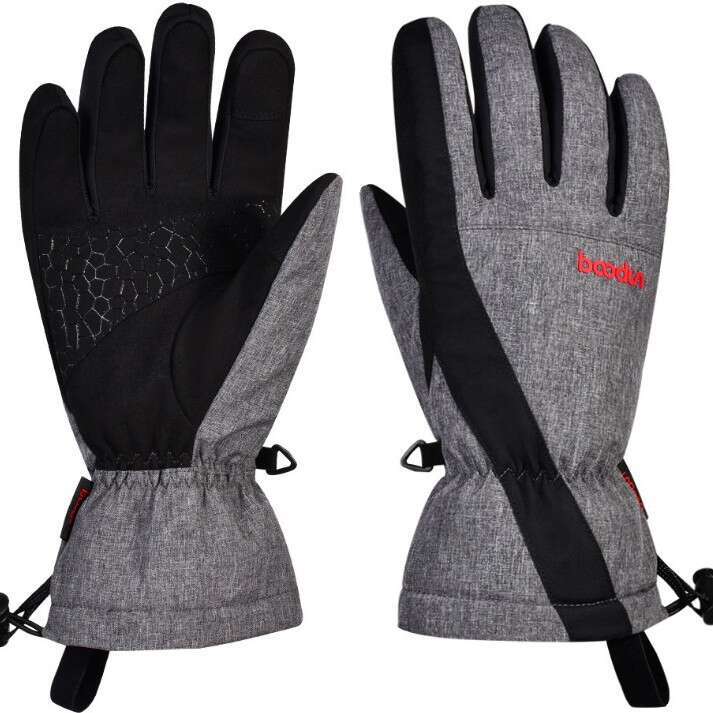 Five-finger ski gloves windproof waterproof palm silicone finger touch screen gloves