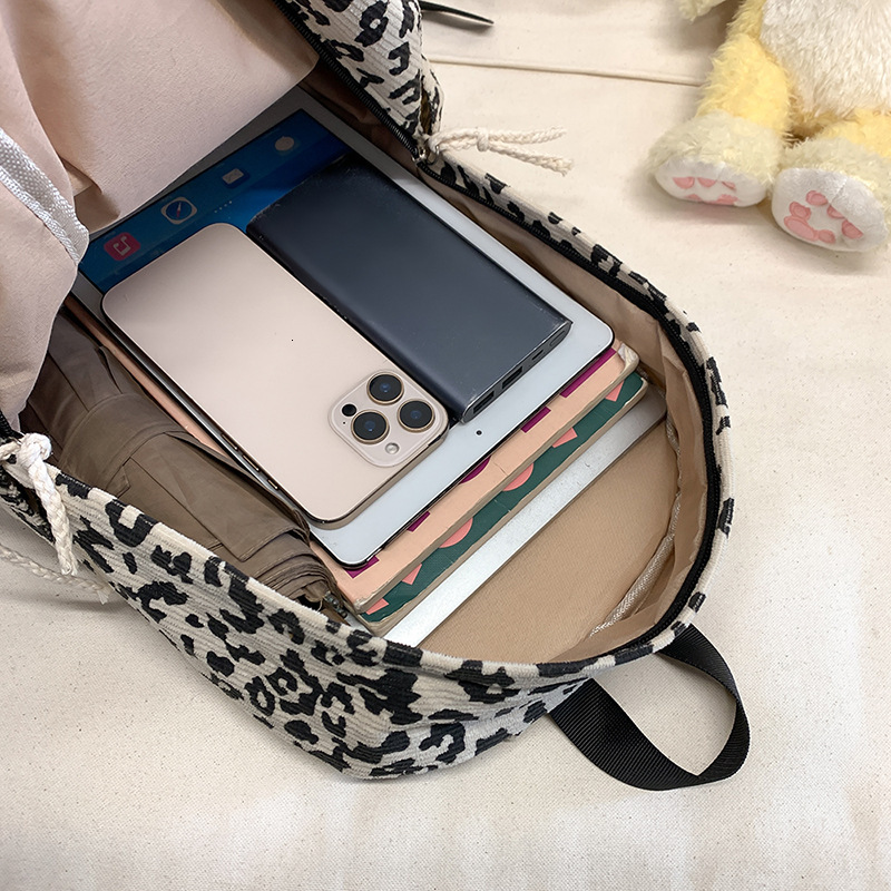 Free Shipping Designer Bag Street Fashion Leopard Print Bp Autumn Winter Double Luxury Bag Shoulder Bag For Female Students Lightweight Casual Commuti