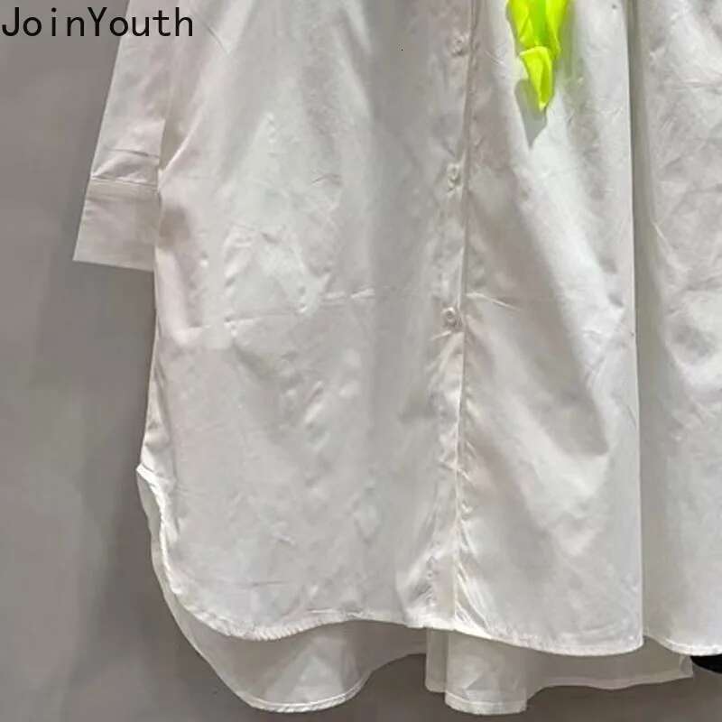 2025 Blusas Mujer De Moda White Blouses for Women Long Sleeve Beading Diamond Shirts Fashion Tops 3D Floral Loose Blouse 63c515