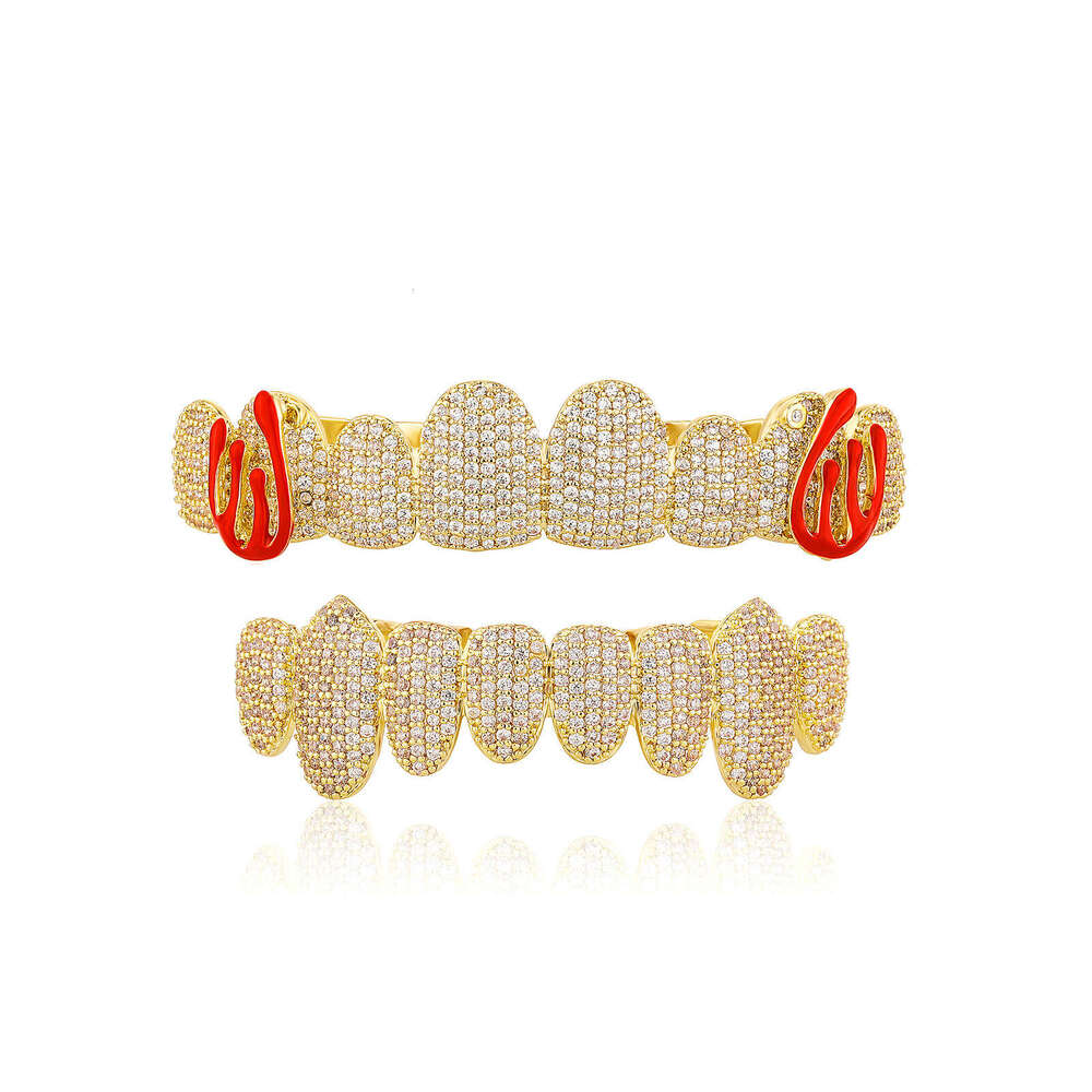 Jin Ao New Style Full Dia Hip-Hop Bracelet 8 Teeth Colorful Enamel Inlaid with Dias