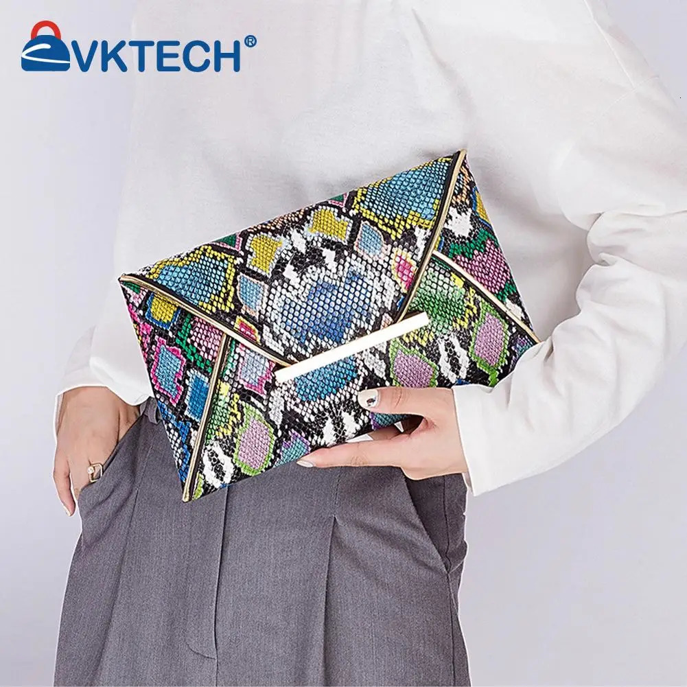 Fashion Women Alligator Snake Pattern PU Leather Envelope Bag Casual Ladies Small Handbags Purse Day Clutches 250617