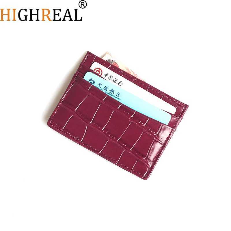 New Cow Leather MenHIGHREAL Card Bag Coin Purse Slim Holder Wallet For Men and Women ID Card Pocket Z250621