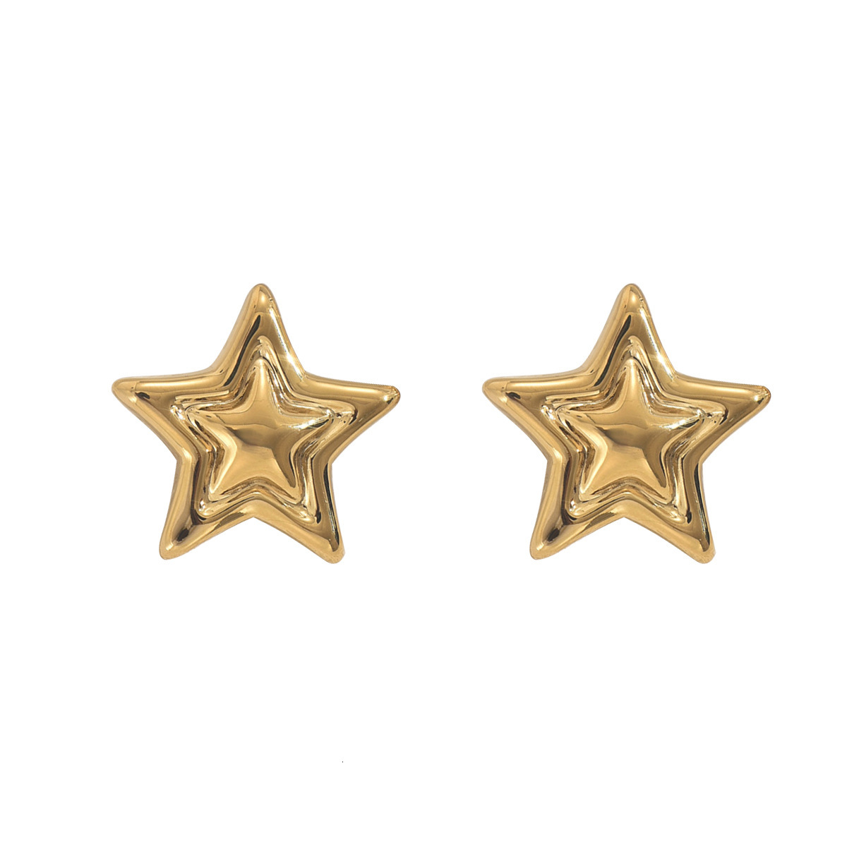 Minimalist Style For Women Five-Star Design Electroplated Stud Versatile High-End Earrings