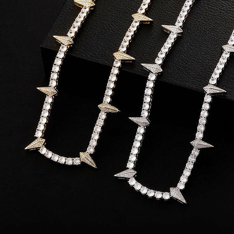 Jin Ao Hip-Hop New Black Panther Style Wolf Tooth Necklace Niche Personality Trendy Men's Zircon Clavicle Chain