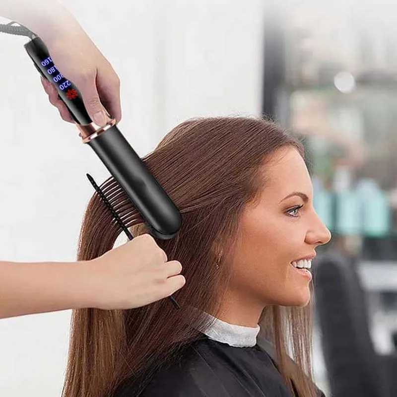 2 In 1 Professional Hair Straightener For Wet Or Dry Hair Electric Iron Curling Straightening Irons Smoothing Hair Styling ToolsXJ250621