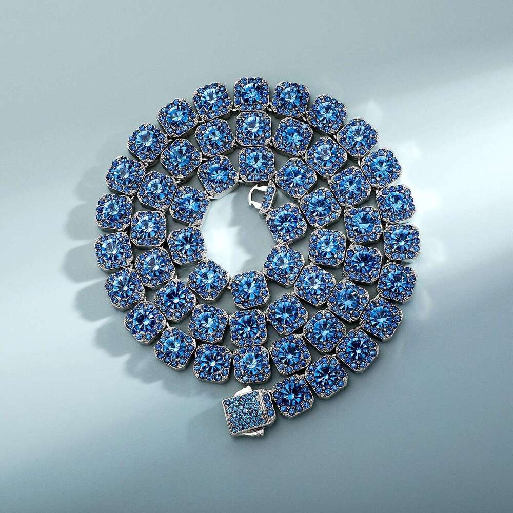 Dewu Same Style Hip-Hop Colorful Full Dia Color-Retaining Rock Candy Necklace Bracelet Unisex Trendy Accessories TikTok Live