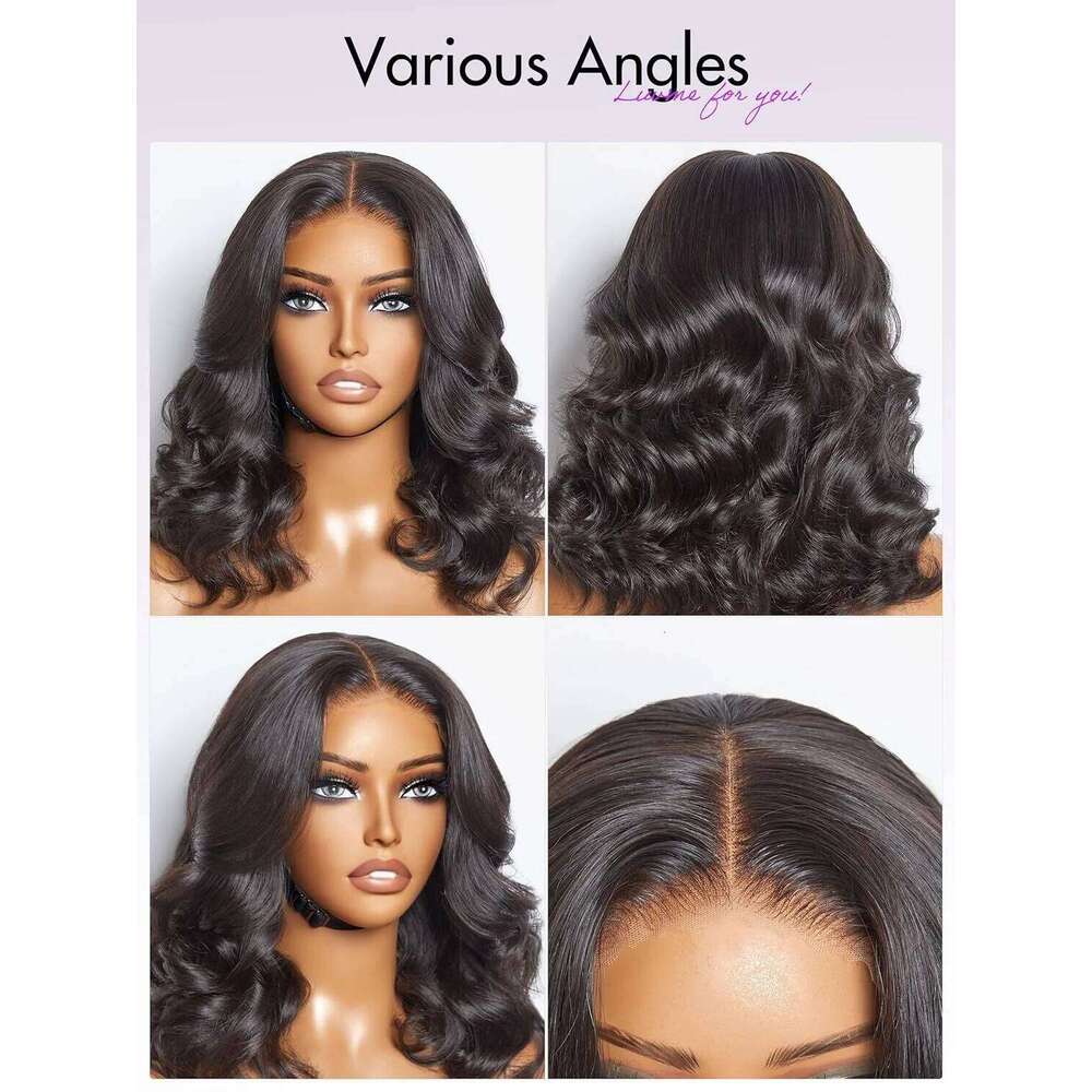 Body Wave Frontal 13x4 HD Transparent Lace Front Human Hair For Women Short Bob Wear and Go Glueless Wigs