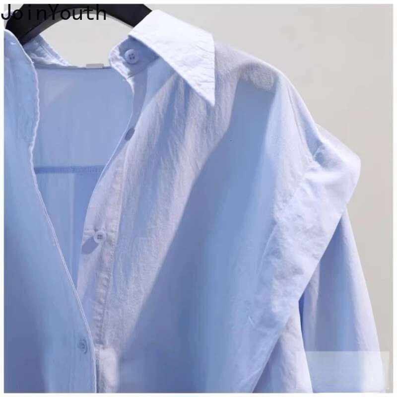 2025 Blusas Mujer De Moda Cotton Blouses for Women Long Sleeve Ruffles Vintage Oversized Tops Fashion Korean White Shirts 27r728