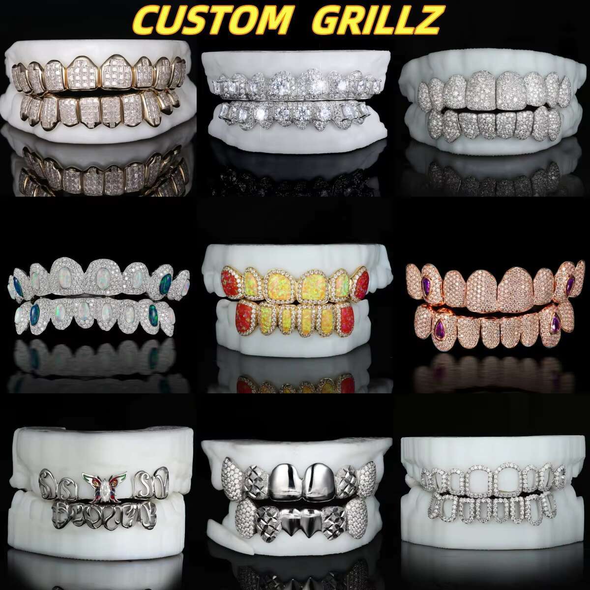 925 Sterling Silver Custom Hip Hop Tooth Jewelry Iced Out Vvs Moissanite Diamond Grillz for Men Rapper Teeth