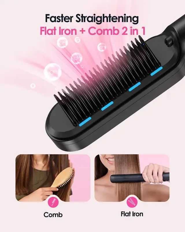 Wavytalk Sleek Sweep lonic Hair StraightenerBrushXJ250621