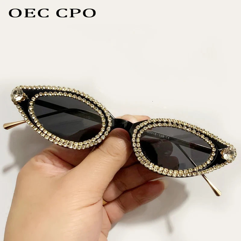 Unique Diamond Fashion Sunglasse Rhinestone Cat Eye Eyewear Female Trend Small Frame Ladies Sun Glasses UV400 250617