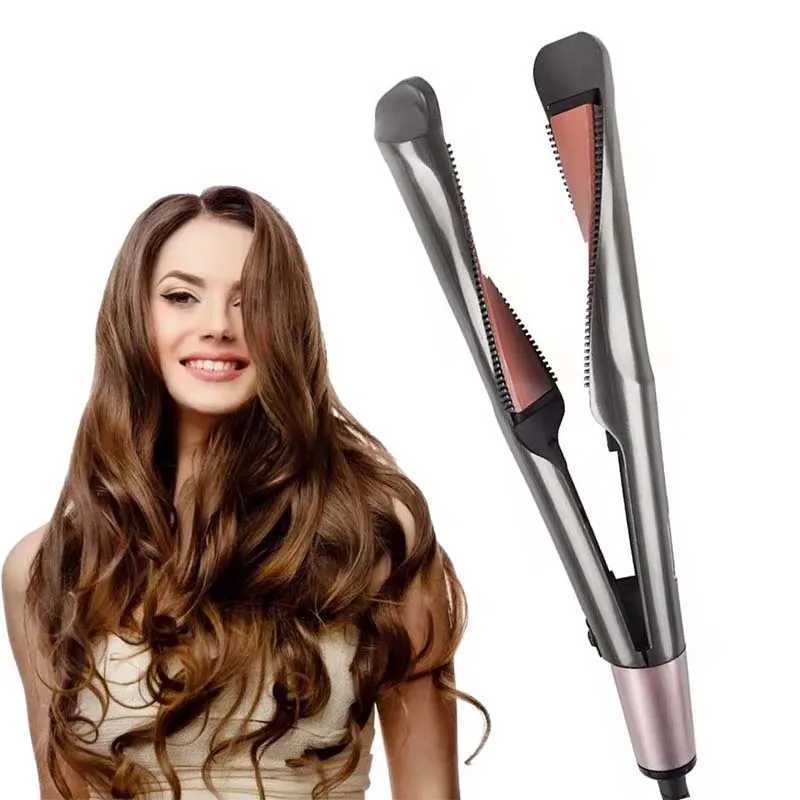 2 in 1 Flat Iron Curler Twist Professional Dual Voltage Tourmaline Ionic Ceramic Hair StraightenerXJ250621