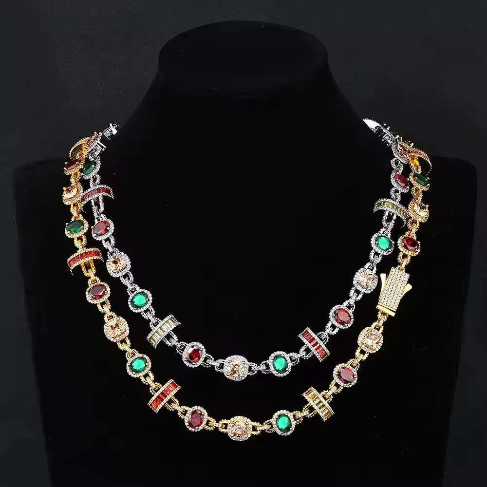 Hip Hop Mens Versatile S925 Silver Moissanite Necklace Trendy Hip Hop Style Jewelry Accessory Cuban Necklace for Men